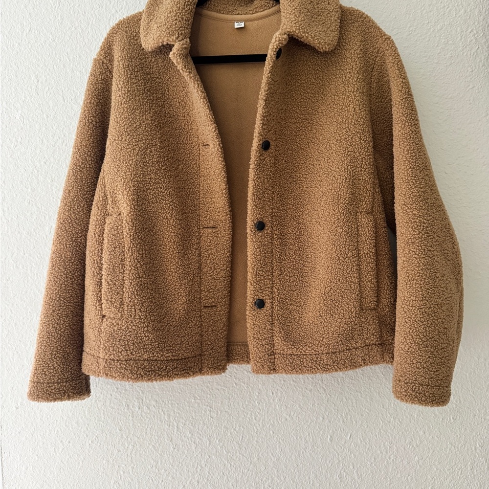 Uniqlo Tan Sherpa/Teddy Jacket